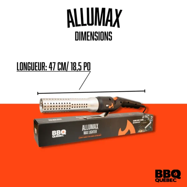 Allumeur pour charbon Allumax - dimensions