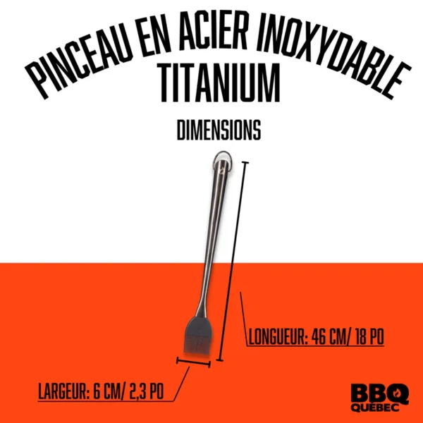 Pinceau à badigeonner en acier inoxydable - dimensions