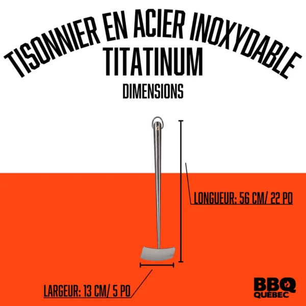 Tisonnier en acier inoxydable - dimensions